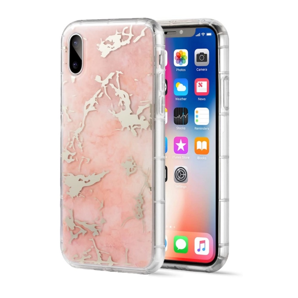 NEW iPhoneX RoseGold Marble Hybrid Protective Case - Picture 1 of 8